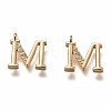 Brass Micro Pave Clear Cubic Zirconia Charms ZIRC-B002-39G-M-1