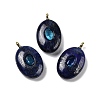 Dyed Natural Lapis Lazuli & Cubic Zirconia Pendants G-Z076-01G-08-1