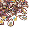 40Pcs 10 Styles Printed Wood Pendants Sets WOOD-TA0001-77-3