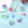 10 Sets Gradient Color Opaque Resin Pendants RESI-SZ0001-91B-5