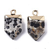 Natural Dalmatian Jasper Pointed Pendants G-N326-34D-2