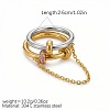 304 Stainless Steel Micro Pave Cubic Zirconia Finger Rings WG33409-02-3