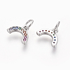 Brass Cubic Zirconia Charms ZIRC-E162-14-3