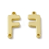 Rack Plating Brass Letter Connector Charms KK-C007-38G-F-2