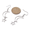 Non-Tarnish Hollow Star and Moon 304 Stainless Steel Dangle Earrings EJEW-JE05311-02-2