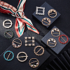   15Pcs 15 Style Alloy Buckles JEWB-PH0001-22-2