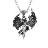 304 Stainless Steel Goddess with Angel Wings Pendant Necklaces for Men Women WG939A7-01-3