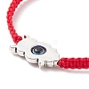 Resin Evil Eye & Alloy Braided Bead Bracelet BJEW-JB08494-03-5