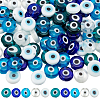 100Pcs 5 Colors Handmade Evil Eye Lampwork Beads LAMP-SP0001-04B-1