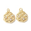 Brass Micro Pave Clear Cubic Zirconia Pendants KK-Q031-05G-1