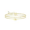 2Pcs 2 Styles Brass Beaded Bracelets & Satellite Chains Bracelets for Women FS-WG4A116-02-1