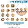 15Pcs 15 Styles Poplar Wood Beads WOOD-YW0001-80-2