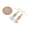 Oval Natural Pearl Dangle Earrings EJEW-JE05614-01-3