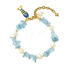 Brass Enamel Fish Charm Bracelets BJEW-JB14062-02-3