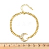 Brass Micro Pave Clear Cubic Zirconia Charm Bracelets LS-BJEW-M050-01G-02-5