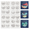 4 Sheets 11.6x8.2 Inch Stick and Stitch Embroidery Patterns DIY-WH0455-135-1