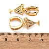 Wine Glass Brass Micro Pave Cubic Zirconia Dangle Hoop Earrings EJEW-F384-16G-02-5