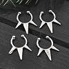 304 Stainless Steel 3 Spike Clip on Nose Rings AJEW-A062-05P-02-1