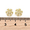 Snowflake Brass Micro Pave Clear Cubic Zirconia Bead Caps KK-K300-03A-G-3