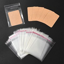 50Pcs Rectangle Blank Paper Earring Display Cards EDIS-YW0001-02