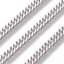 Tarnish Resistant 304 Stainless Steel Curb Chains CHS-E018-12P