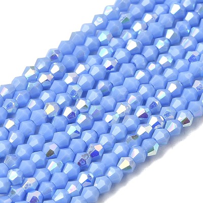 AB Color Plated Opaque Glass Beads Strands GLAA-G127-02D-1