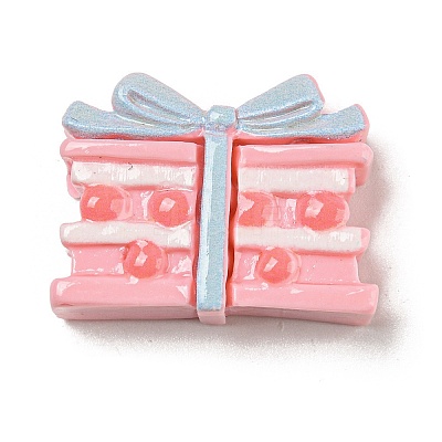 Spring Cherry Blossoms Theme Opaque Resin Cake with Bowknot Decoden Cabochons RESI-E055-02H-1