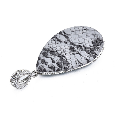 Polymer Clay Rhinestone Pendants RB-S056-11B-P-1