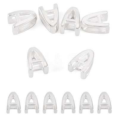 6Pcs 925 Sterling Silver Hollow Initial Beads STER-TA0001-53A-1