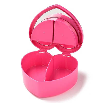 Heart Plastic Jewelry Boxes OBOX-F006-09D-1