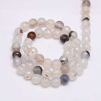 Natural White Agate Beads Strands G-G580-6mm-01-1
