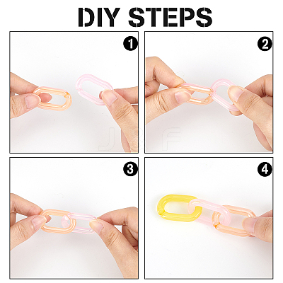 120 Pcs 6 Colors Transparent Acrylic Linking Rings TACR-OC0001-05-1