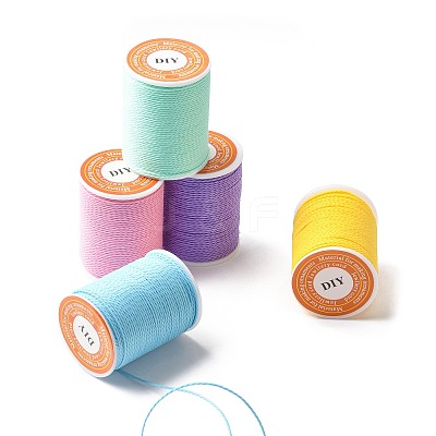 5 Rolls 5 Colors Round Waxed Polyester Cord YC-FS0001-02A-1