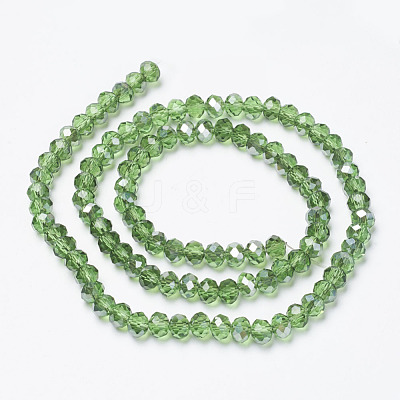Electroplate Transparent Glass Beads Strands EGLA-A034-T6mm-E-1