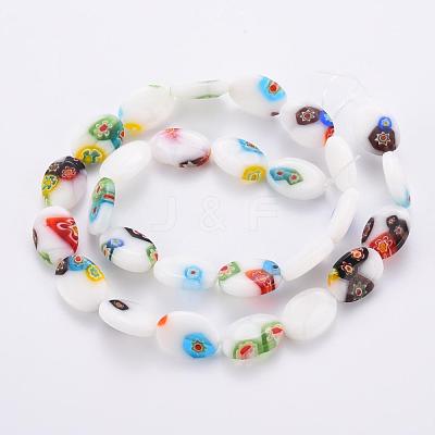 Handmade Millefiori Lampwork Beads Strands LAMP-T005-24-1