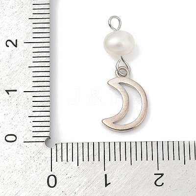 Natural Cultured Freshwater Pearl & Brass Pendants KK-U062-16P-1