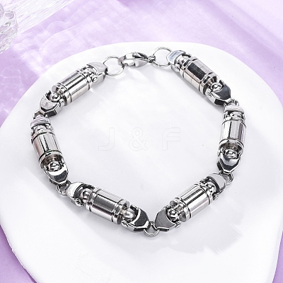 201 Stainless Steel Column Link Chain Bracelets BJEW-B078-150P-1