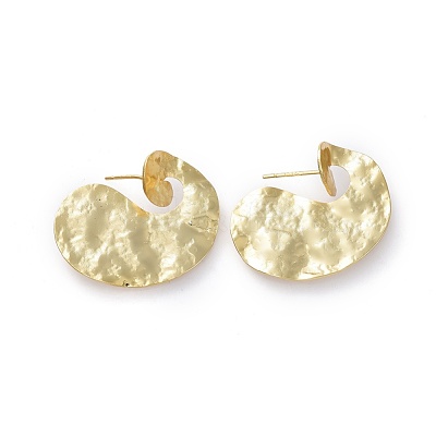 Brass Stud Earrings EJEW-L234-38G-1