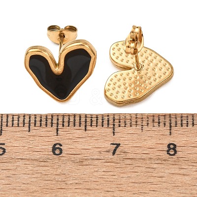 Valentine's Day 304 Stainless Steel Stud Earrings EJEW-D357-01B-G-1