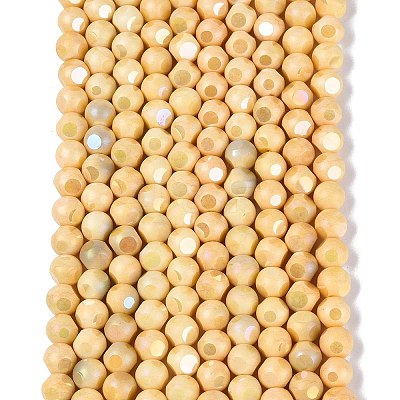 Ombre Effect Dyed Electroplate Opaque Glass Beads Strands EGLA-Q130-01A-22-1