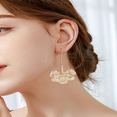 1 Pair Flower Dangle Earrings for Women EJEW-LP0013-11-1