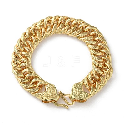 Brass Cuban Chain Bracelets for Women Men BJEW-R016-01G-02-1