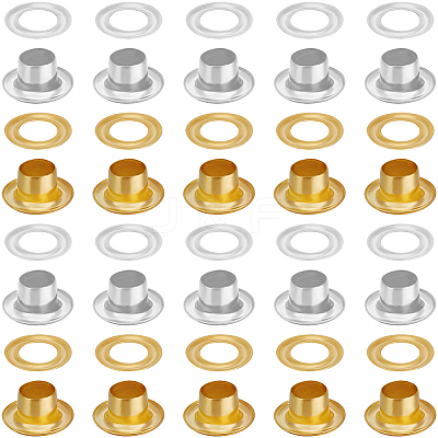 200 Sets 2 Colors Iron Grommet Eyelet Findings IFIN-BBC0001-06-1