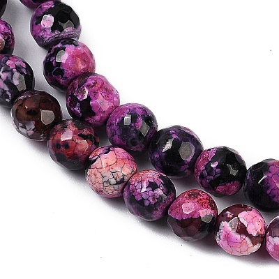 Natural Fire Crackle Agate Beads Strands G-C082-A01-41-1