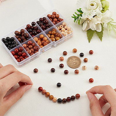 Natural Wood Beads Sets WOOD-PH0002-51-1