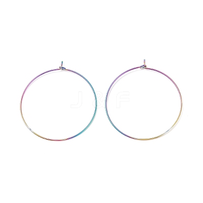 Ion Plating(IP) 316 Surgical Stainless Steel Hoop Earrings Findings STAS-F149-32M-B-1