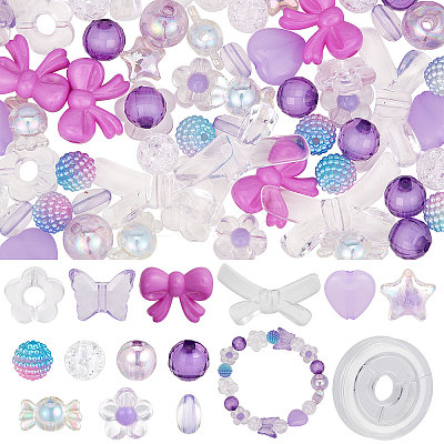 DIY Cute Beaded Stretch Bracelet Making Kit DIY-SC0020-60B-1