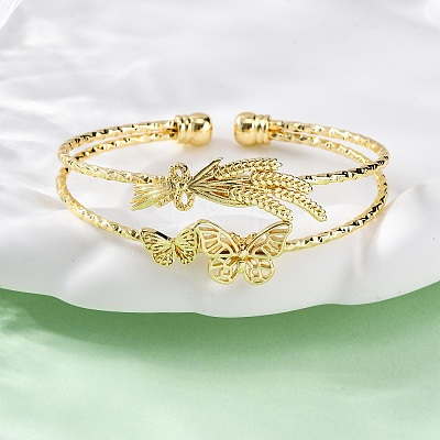 Brass Cuff Bangles BJEW-U025-01G-01-1