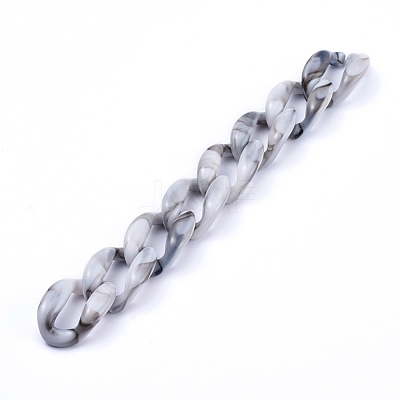 Handmade Acrylic Curb Chains AJEW-JB00605-01-1