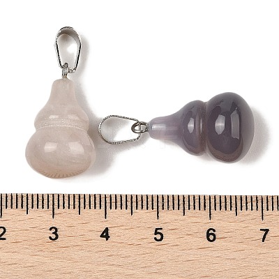 Natural Grey Agate Pendants G-B127-03P-19-1